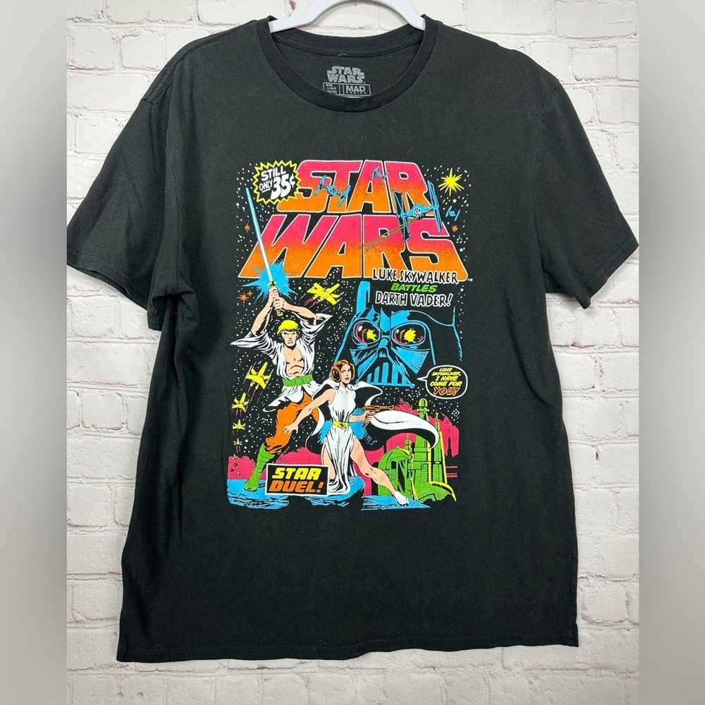 Star Wars Luke Skywalker Darth Vader Mad Engine Princess Leia ss t-shirt sz L